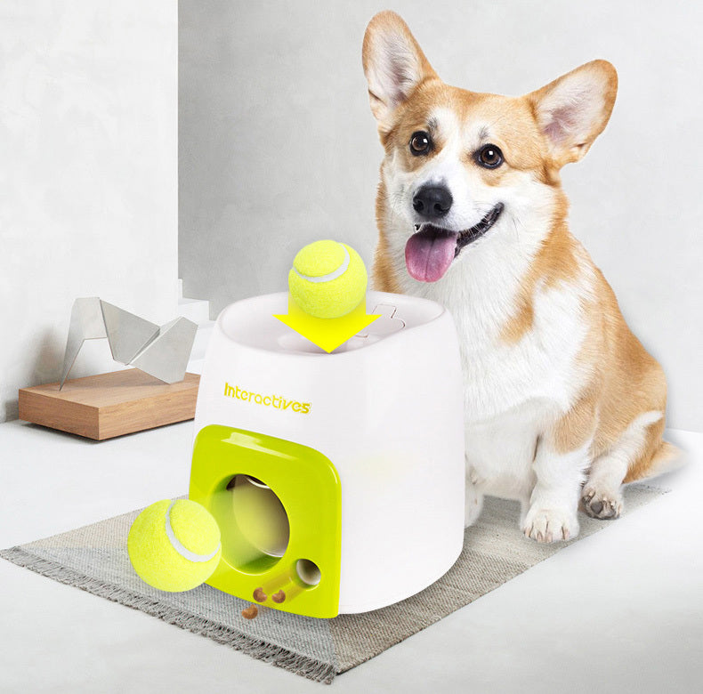 Automatic Pet Feeder Interactive Fetch & Treat Toy Tennis Ball Launcher Dog Training Machine - grandhubs.shop