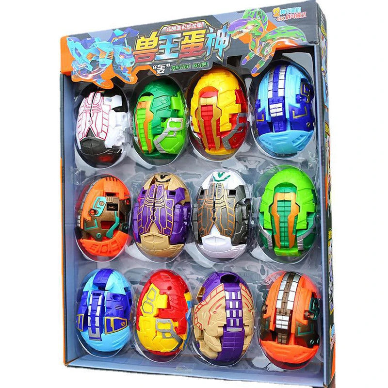 12-piece Dinosaur Transformer Collection Robot Transforming Toy Set - grandhubs.shop