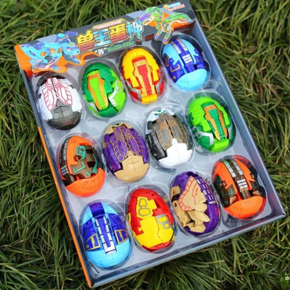 12-piece Dinosaur Transformer Collection Robot Transforming Toy Set - grandhubs.shop