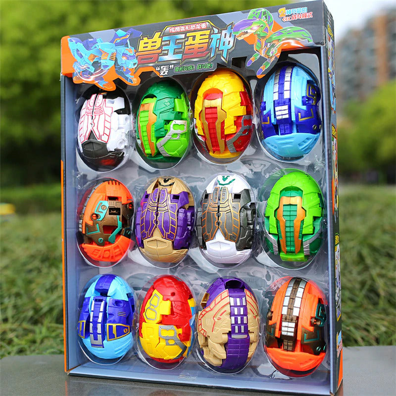 12-piece Dinosaur Transformer Collection Robot Transforming Toy Set - grandhubs.shop