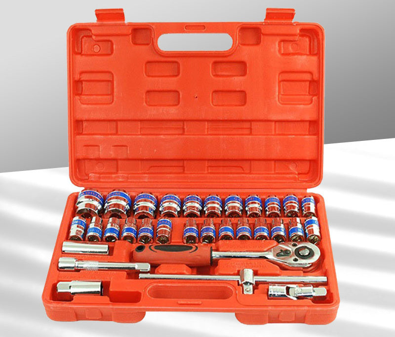 32-Piece 1/2" Drive Ratchet Socket Wrench Mechanics Tool Set - grandhubs.shop