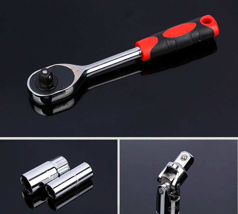 32-Piece 1/2" Drive Ratchet Socket Wrench Mechanics Tool Set - grandhubs.shop