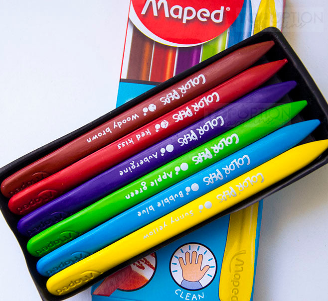 Maped Plastic Crayons 6 Colours - grandhubs.shop