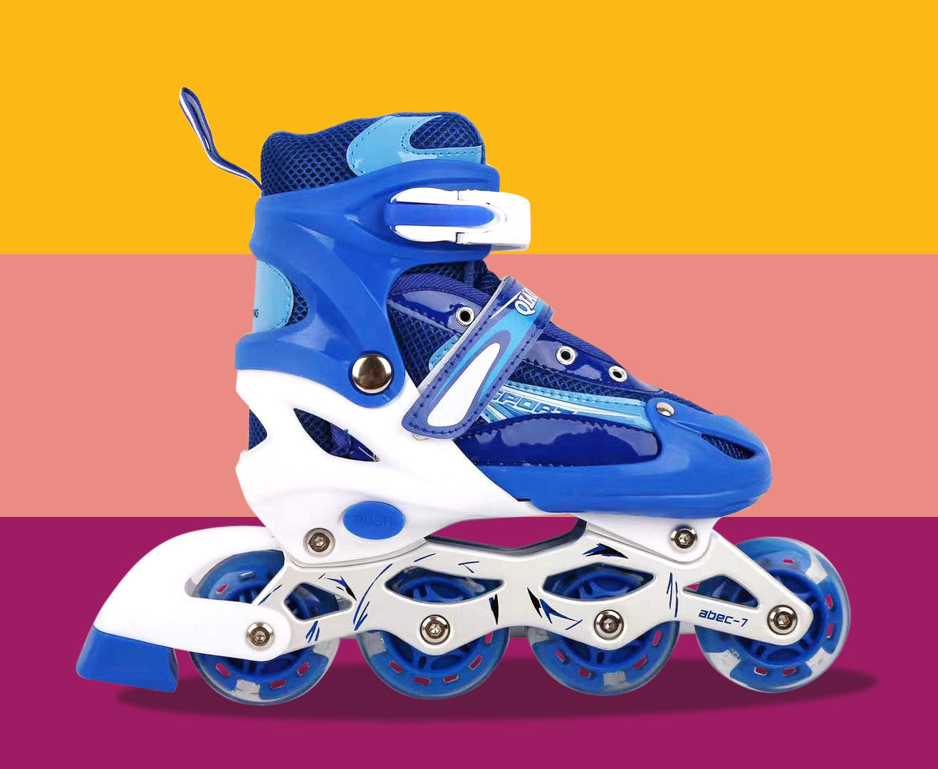 Adjustable Roller Blades Inline Skates (Blue , L) - grandhubs.shop