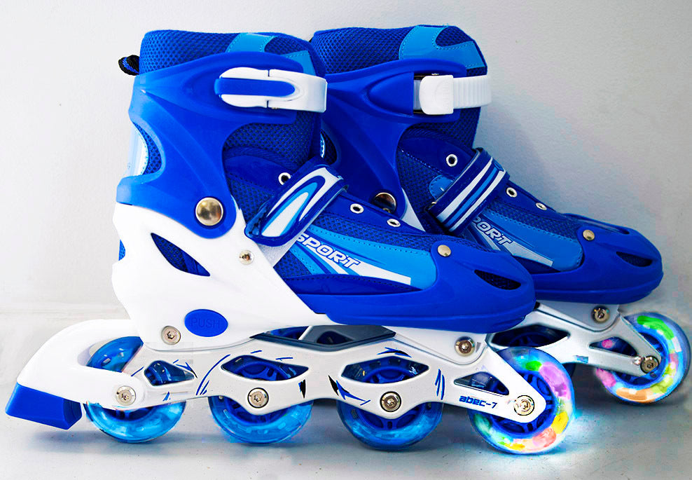 Adjustable Roller Blades Inline Skates (Blue , L) - grandhubs.shop