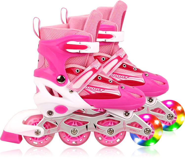 Adjustable Roller Blades Inline Skates (Pink, M) - grandhubs.shop