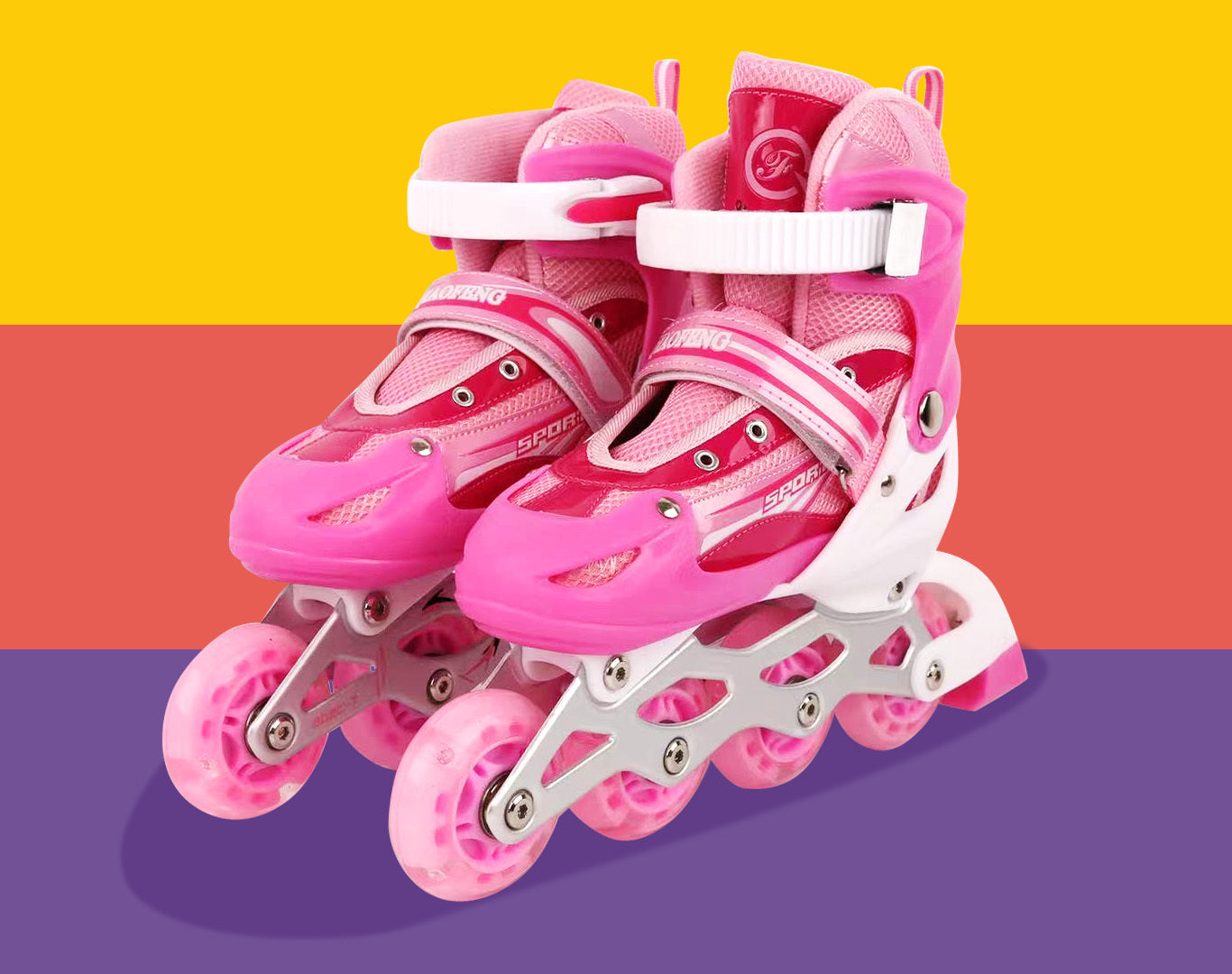 Adjustable Roller Blades Inline Skates (Pink, M) - grandhubs.shop