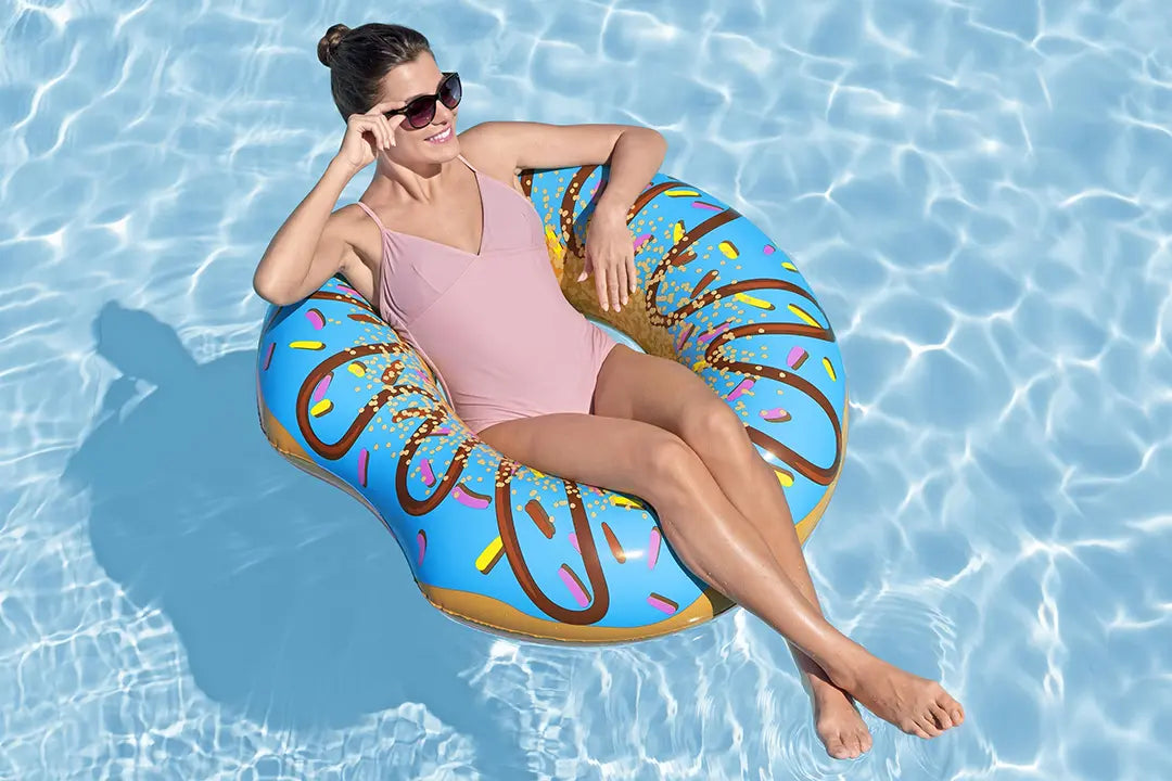 Bestway Inflatable Donut Pool Float Fun 107cm Swim Ring Tube (Blue)