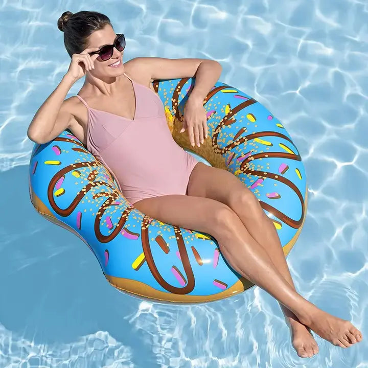 Bestway Inflatable Donut Pool Float Fun 107cm Swim Ring Tube (Blue)