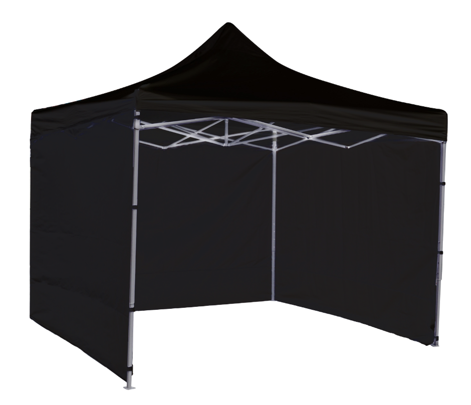 3-Side Gazebo Walls 3m x 3m (Black- Walls Only) - grandhubs.shop