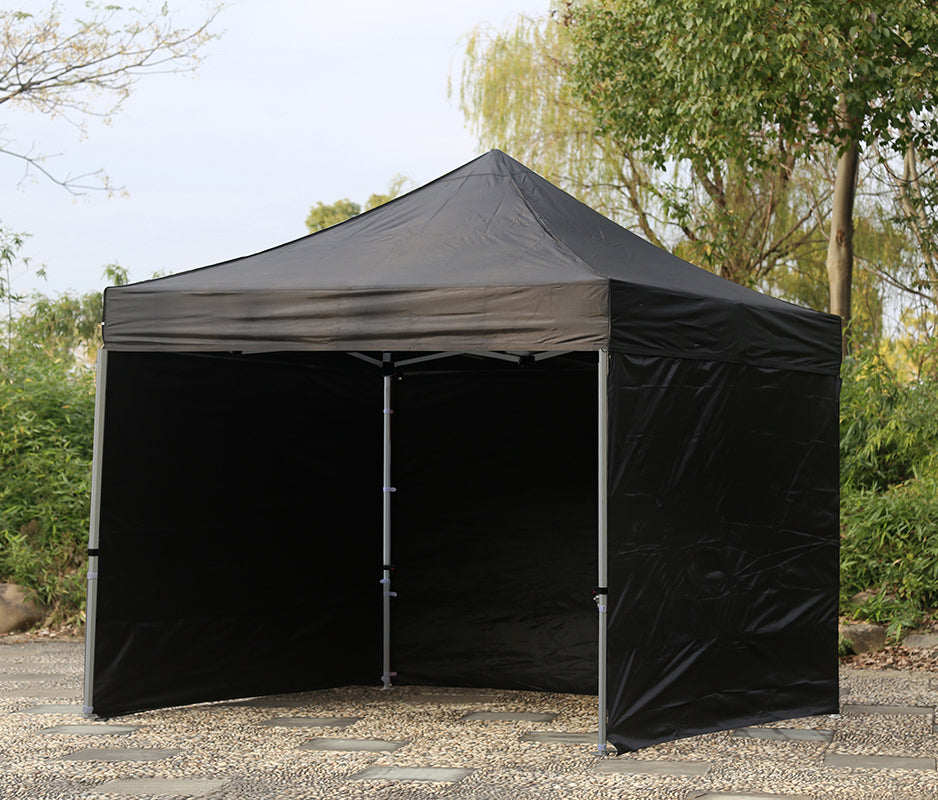 3-Side Gazebo Walls 3m x 3m (Black- Walls Only) - grandhubs.shop