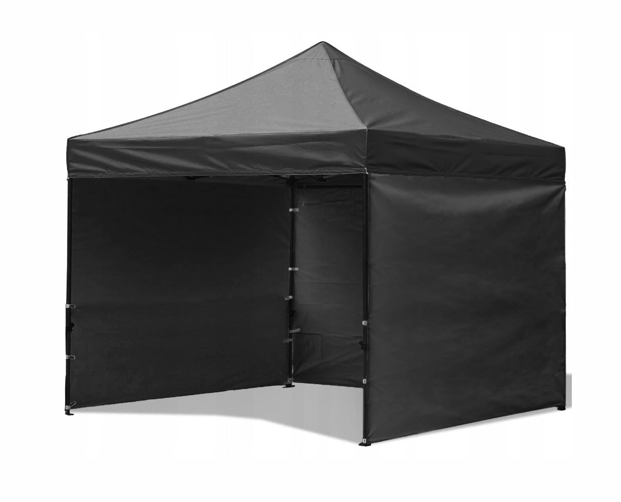 3-Side Gazebo Walls 3m x 3m (Black- Walls Only) - grandhubs.shop