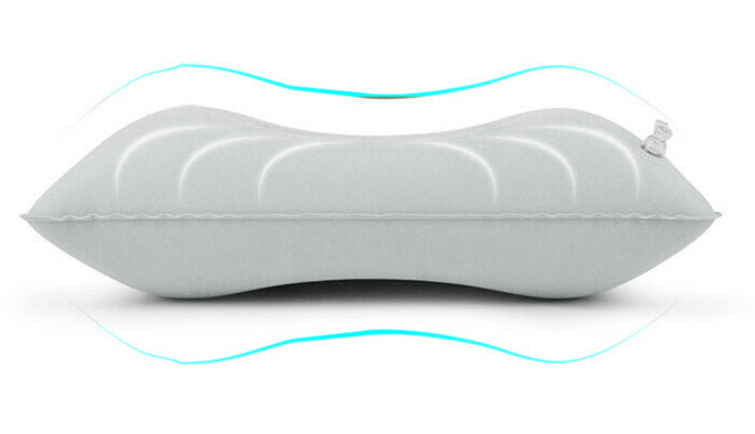 Inflatable Travel Pillow Head Rest Air Support Blow up Cushion (Grey) - grandhubs.shop