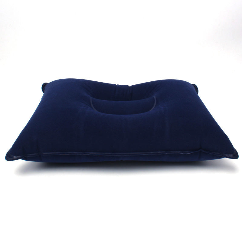 Inflatable Travel Pillow Head Rest Air Support Blow up Cushion (Navy) - grandhubs.shop
