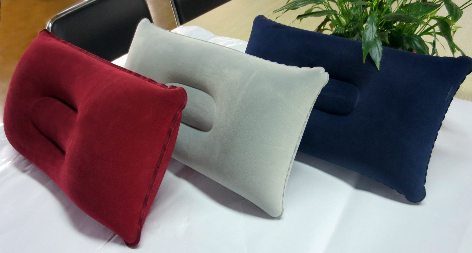 Inflatable Travel Pillow Head Rest Air Support Blow up Cushion (Navy) - grandhubs.shop