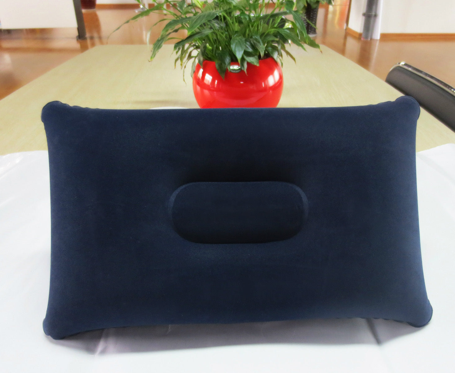 Inflatable Travel Pillow Head Rest Air Support Blow up Cushion (Navy) - grandhubs.shop