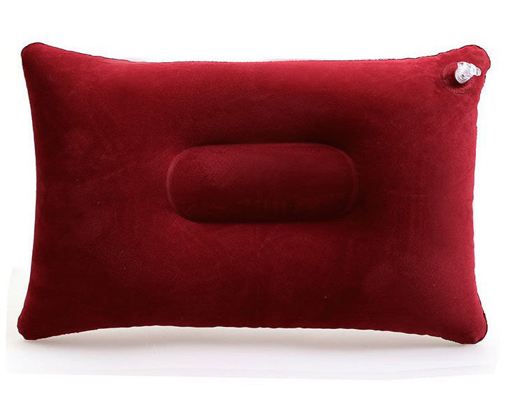 Inflatable Travel Pillow Head Rest Air Support Blow up Cushion (Maroon) - grandhubs.shop