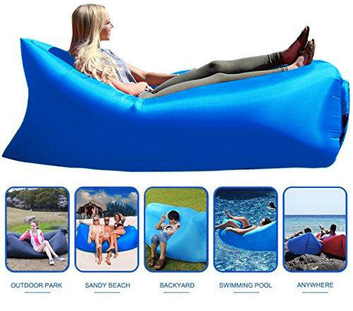 Inflatable Air Sofa Lounger Lazy Couch in Portable Bag (BLUE) - grandhubs.shop