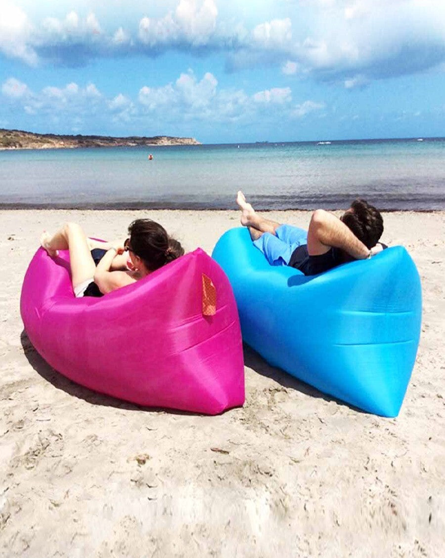 Inflatable Air Sofa Lounger Lazy Couch in Portable Bag (HOT PINK) - grandhubs.shop