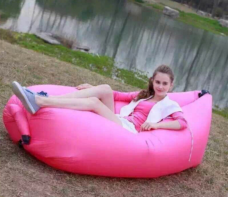 Inflatable Air Sofa Lounger Lazy Couch in Portable Bag (HOT PINK) - grandhubs.shop