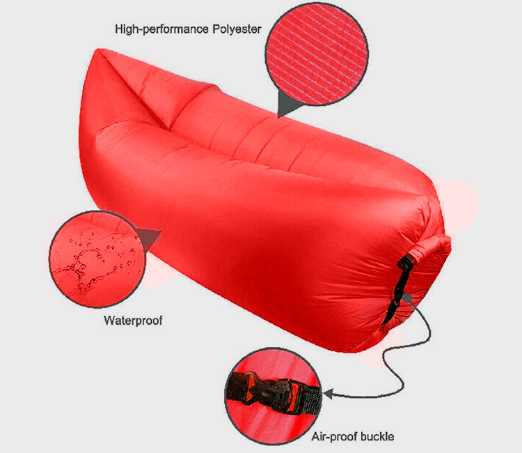 Inflatable Air Sofa Lounger Lazy Couch in Portable Bag (RED) - grandhubs.shop