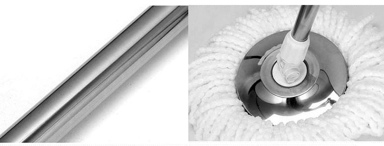 Advanced 360 Degree Spin Mop & Stainless Steel Bucket Kit with Wheels (Cookie & Cream) - grandhubs.shop