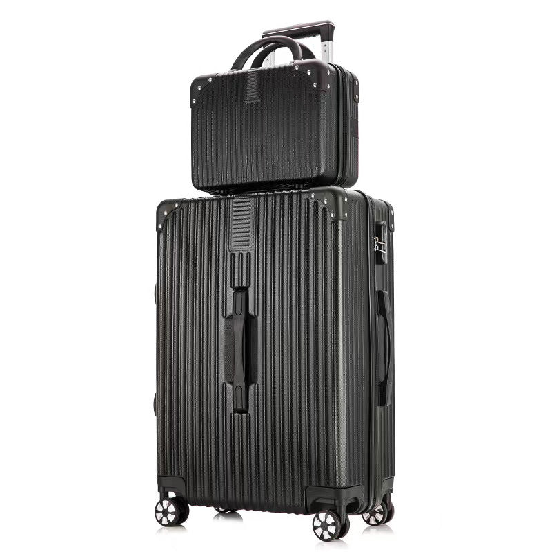 2-Piece Standard Cabin Carry-On Luggage Suitcase Set (Black) - grandhubs.shop