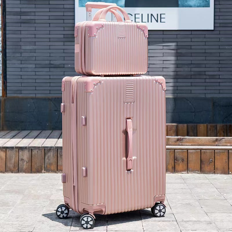 2-Piece Standard Cabin Carry-On Luggage Suitcase Set (Rose Gold) - grandhubs.shop