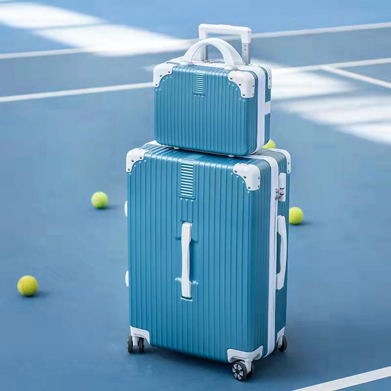2-Piece Standard Cabin Carry-On Luggage Suitcase Set (Sky Blue) - grandhubs.shop