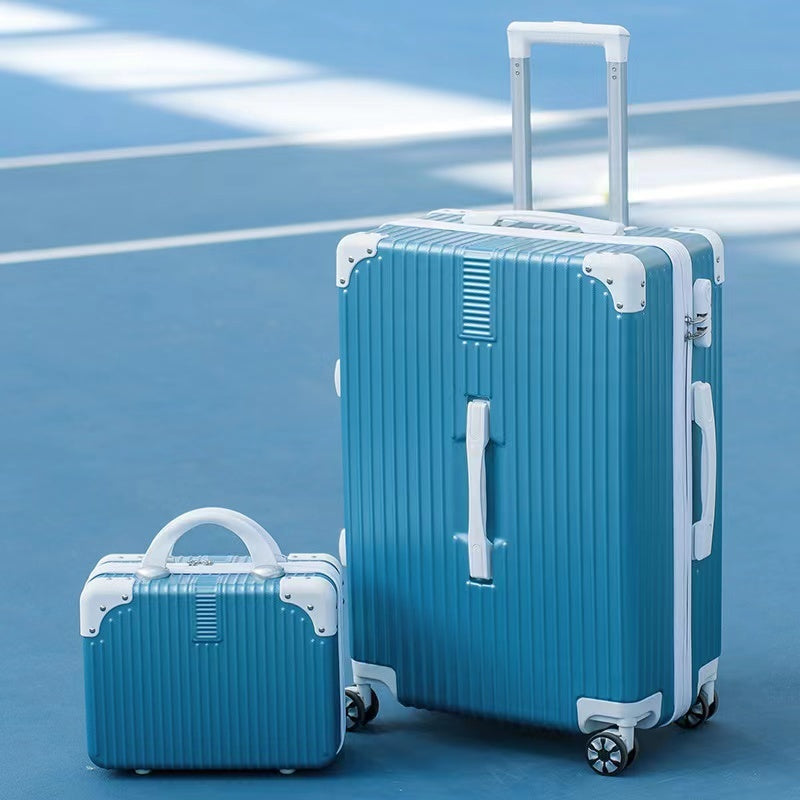 2-Piece Standard Cabin Carry-On Luggage Suitcase Set (Sky Blue) - grandhubs.shop