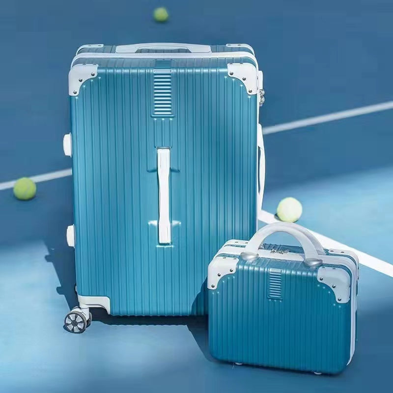 2-Piece Standard Cabin Carry-On Luggage Suitcase Set (Sky Blue) - grandhubs.shop