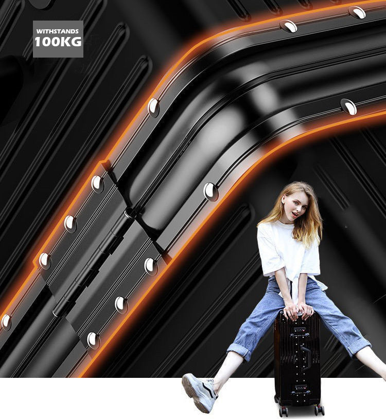 2-Piece Deluxe Tough Carry-On Luggage Suitcase Set (Black) - grandhubs.shop