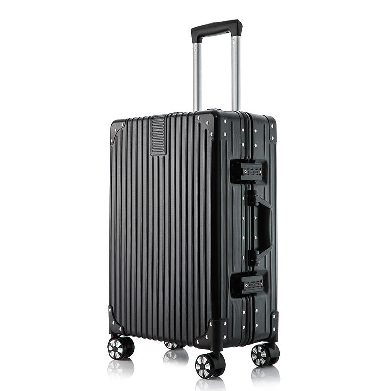 2-Piece Deluxe Tough Carry-On Luggage Suitcase Set (Black) - grandhubs.shop