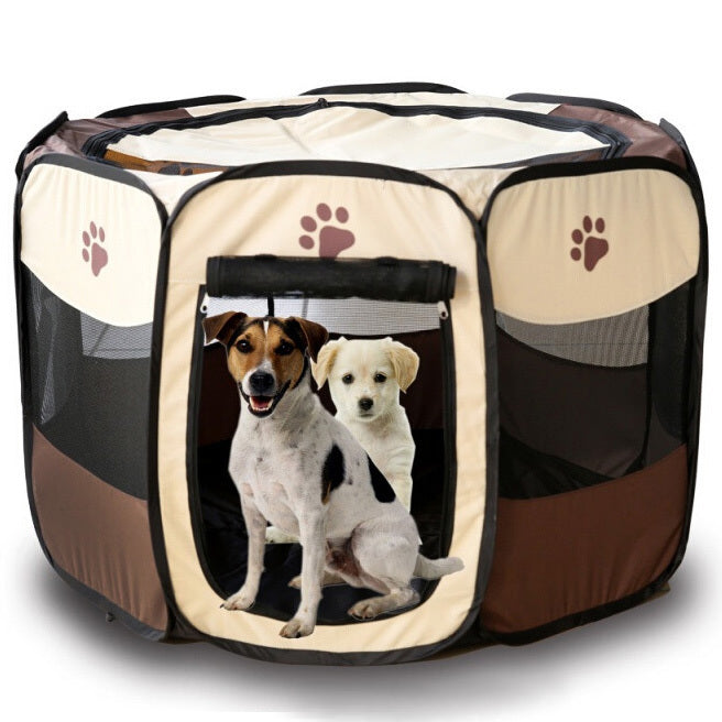 XL Portable Foldable Pet Dog Cat Playpen (Extra Large, Chocolate & Cream) - grandhubs.shop
