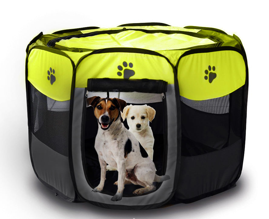 Large Portable Foldable Pet Dog Cat Playpen (Large, Black & Yellow) - grandhubs.shop