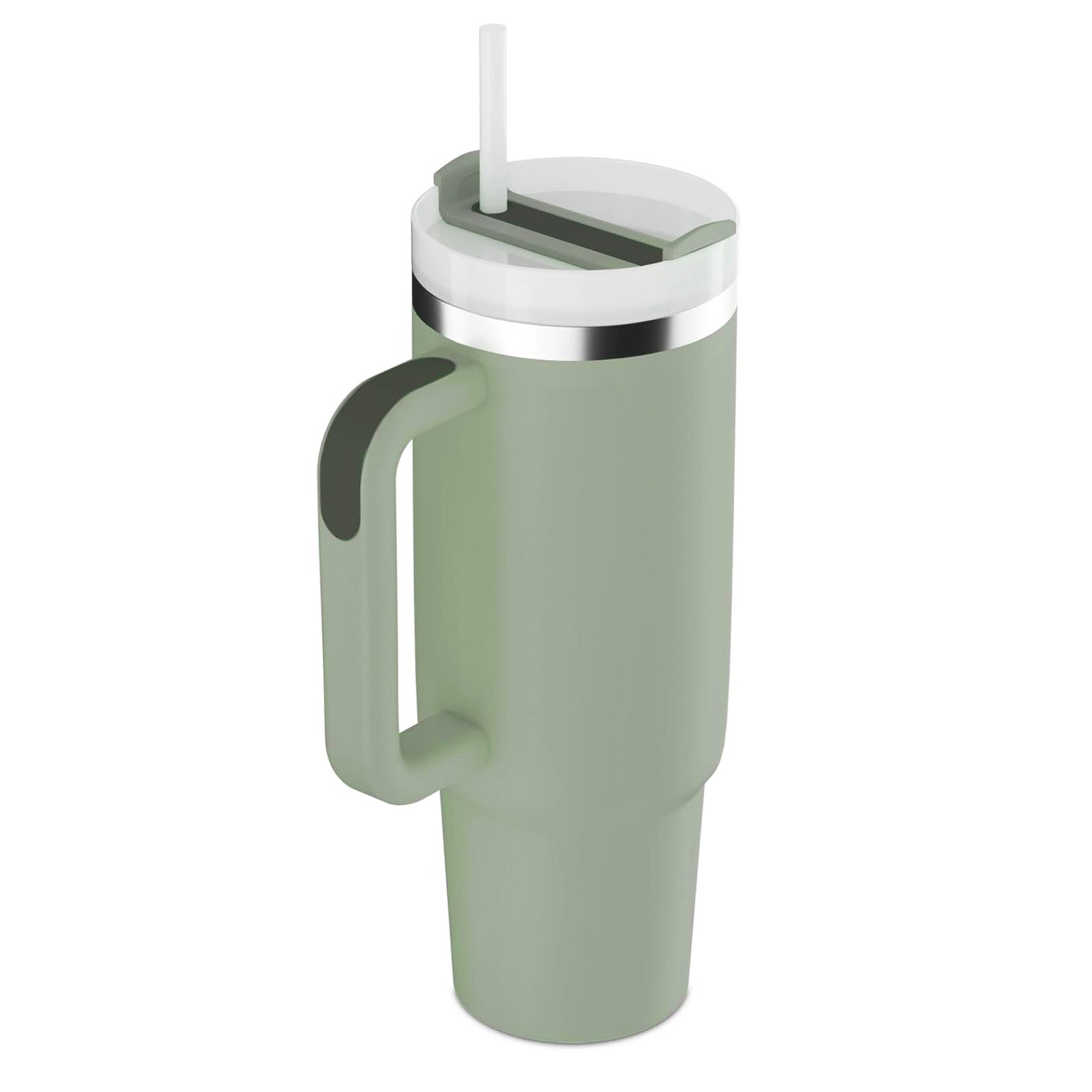 Stainless Steel Insulated Tumbler with Handle Straw Travel Mug (30oz, Eucalyptus Sage)