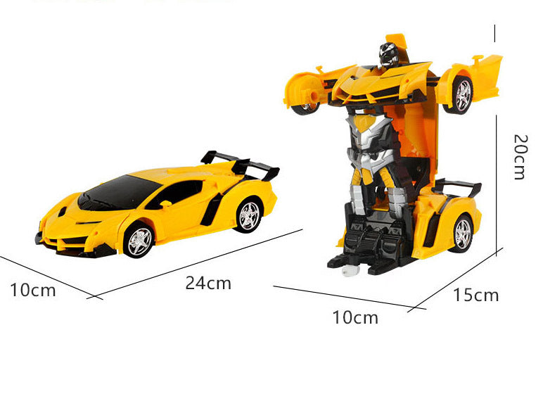 2 In 1 Robot Lamborghini Super Transformer Remote Control Car Toy (Red)