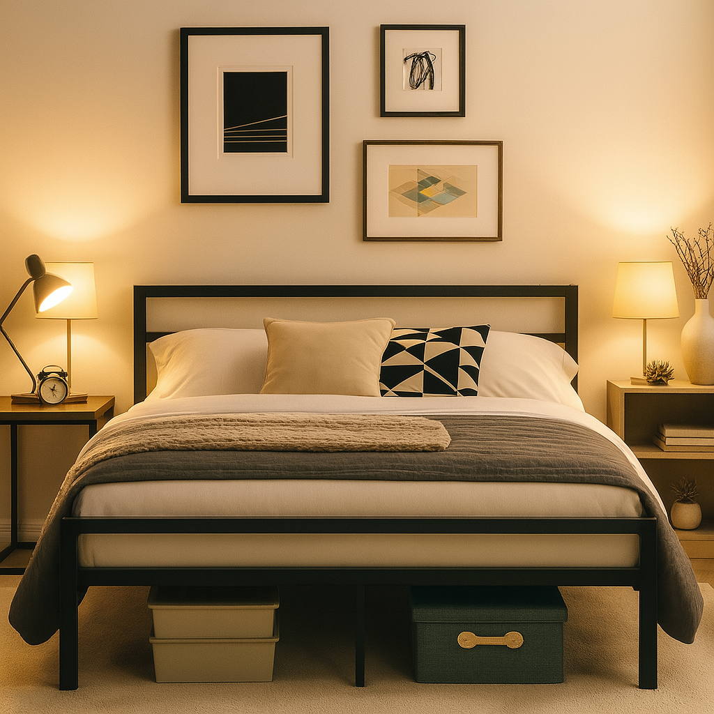 Ultimate Comfort Queen Innerspring Mattress & Heavy-Duty Bed Frame Set