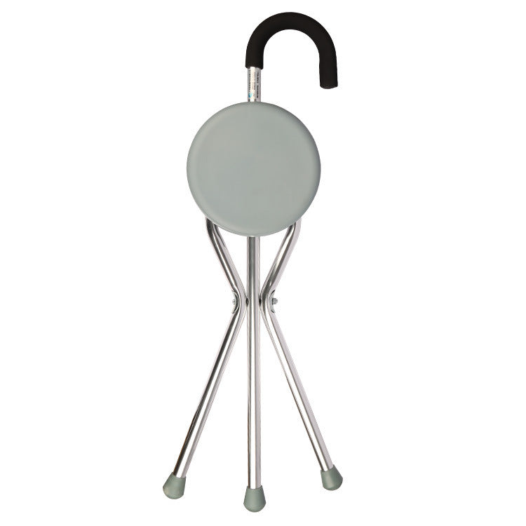 Tripod Cane Seat Folding Walking Stick Cane