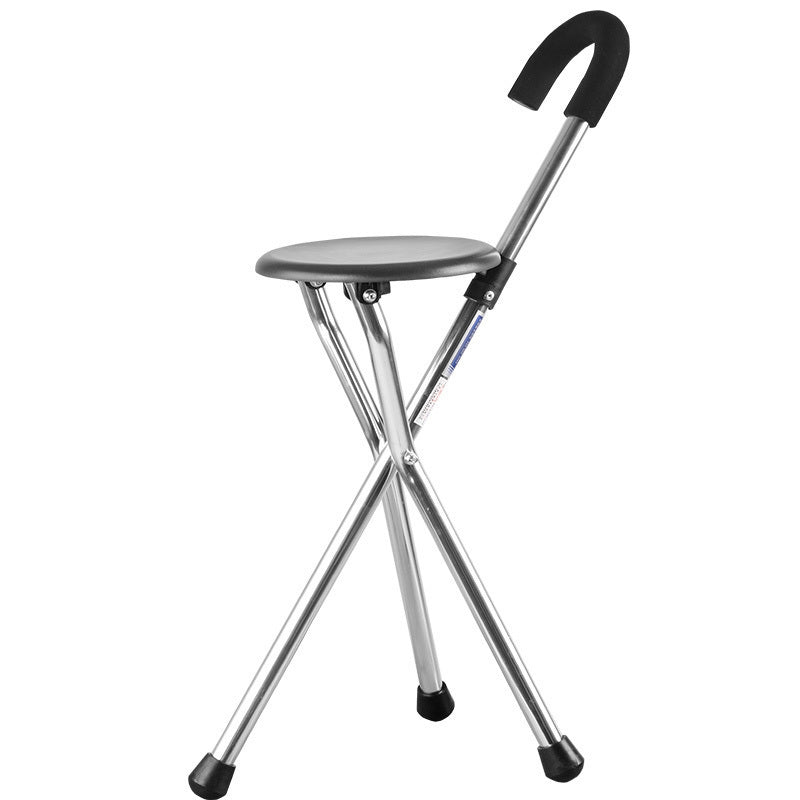 Tripod Cane Seat Folding Walking Stick Cane