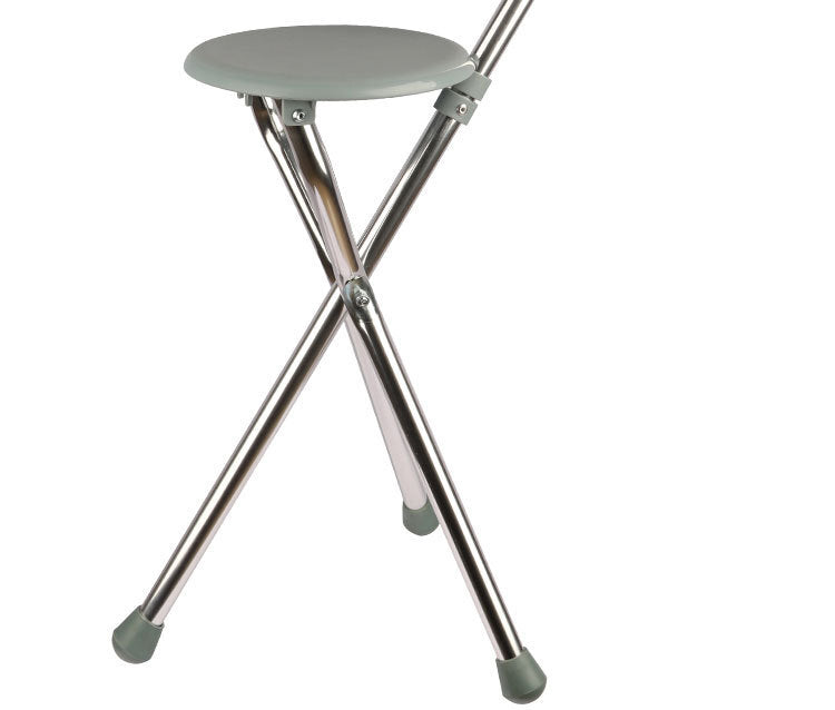 Tripod Cane Seat Folding Walking Stick Cane