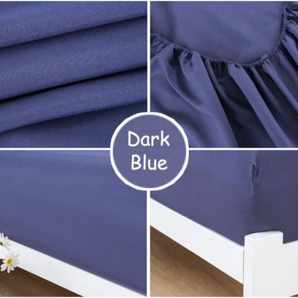Luxe Home Bedding Fitted Sheet - King Size 180cm (Indigo)