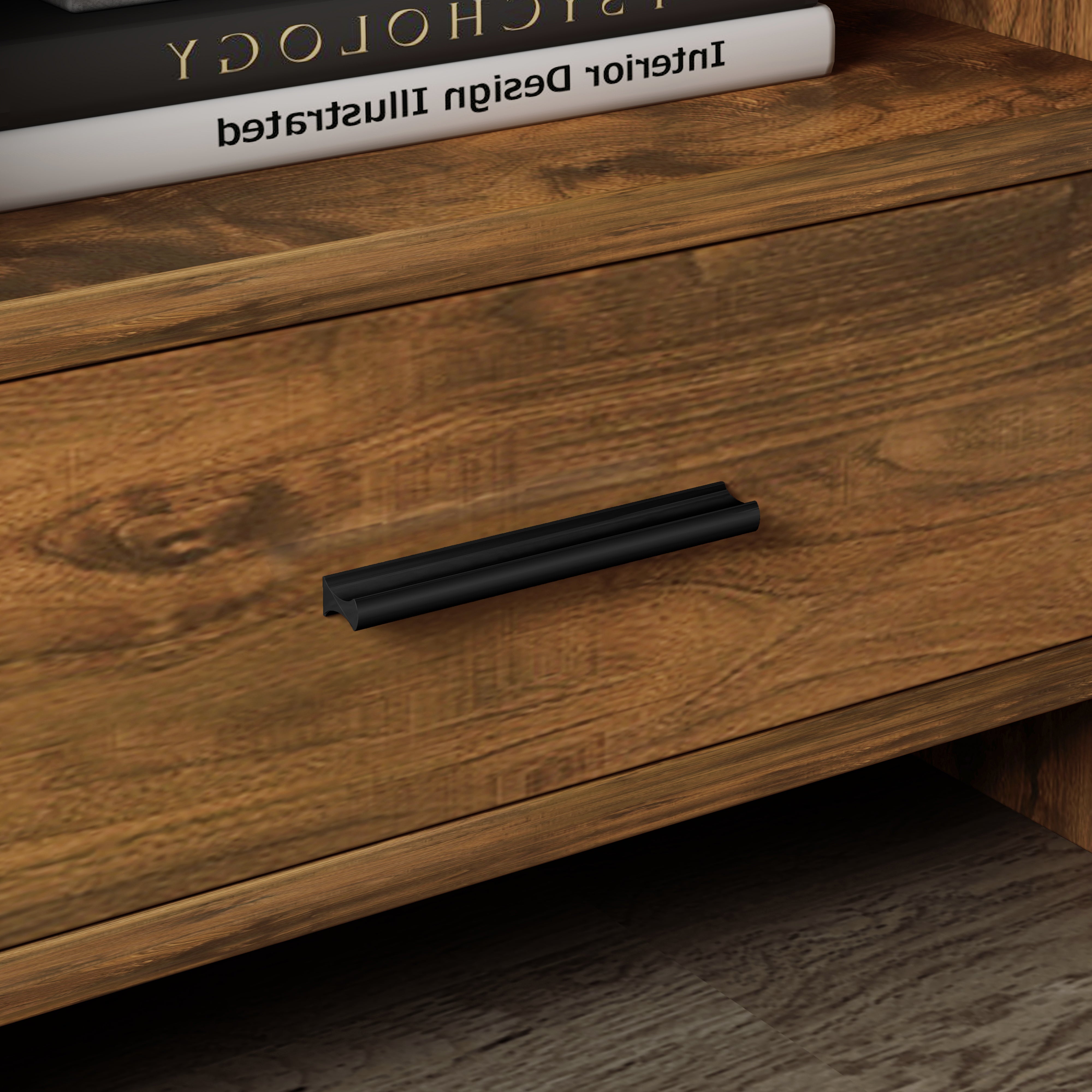 Serene Rustic Wood Bedside Table Nightstand with Drawer