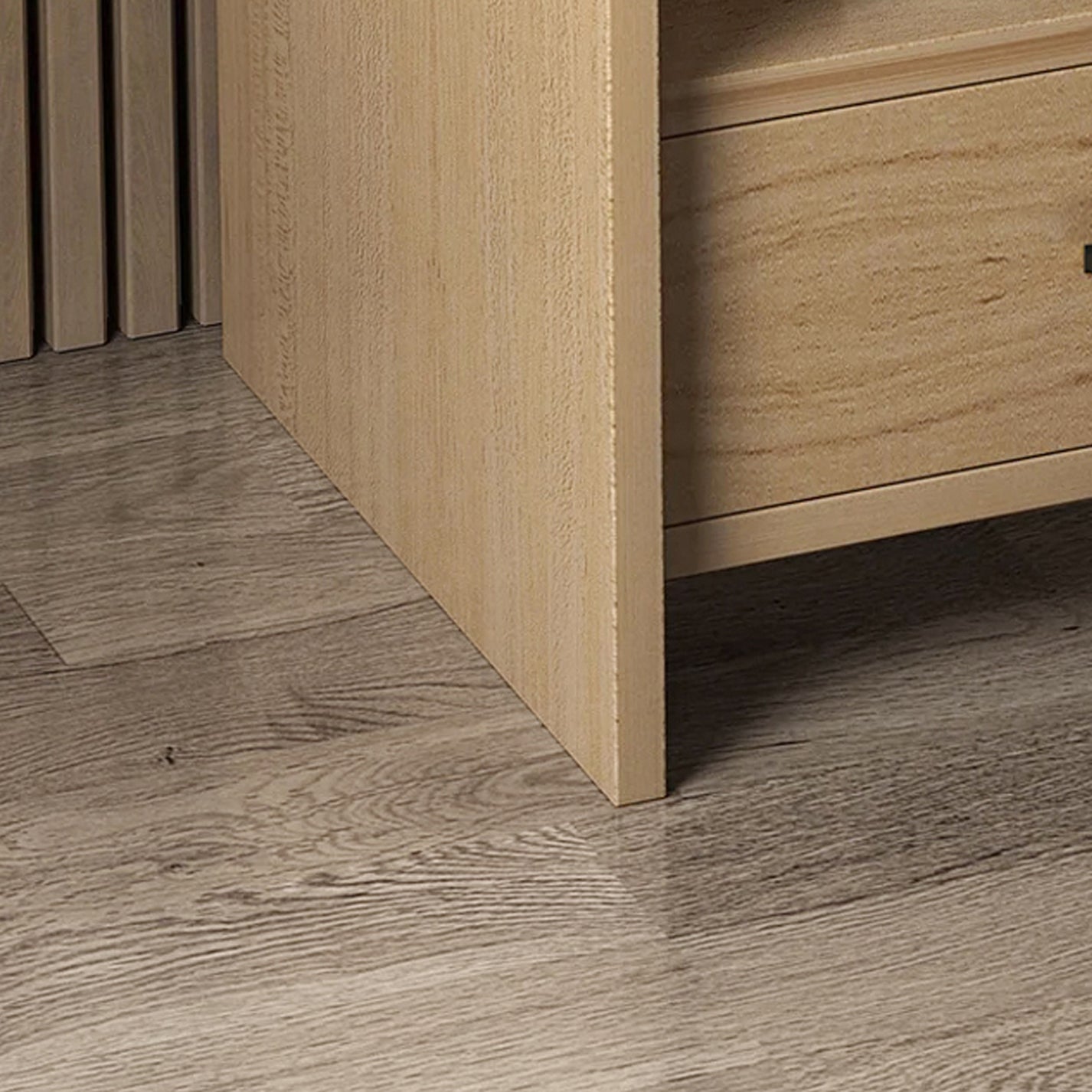 Serene Bedside Table Nightstand with Drawer (Oak)