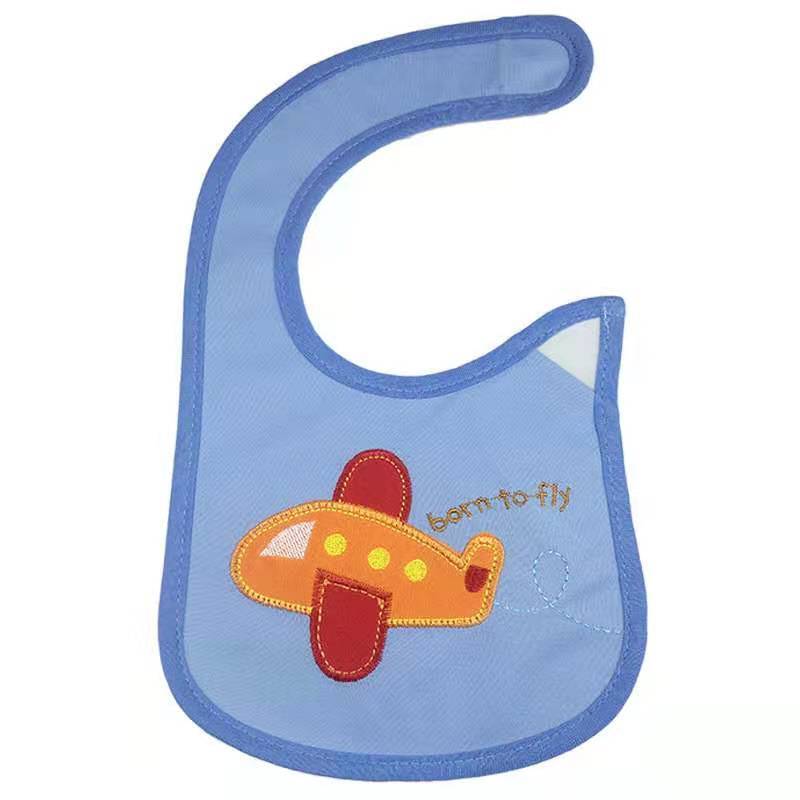 Premium Cotton Blue Airplane Baby Bib