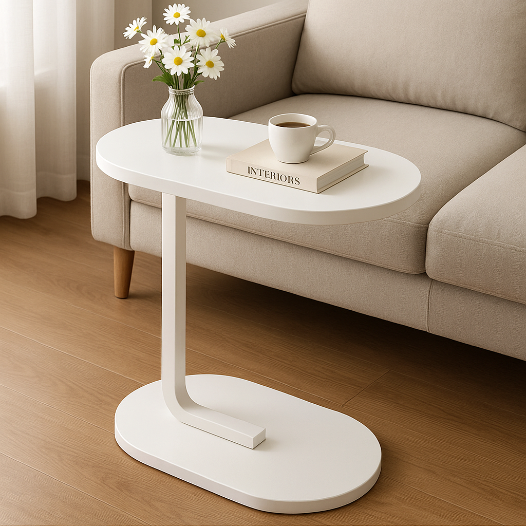 Cogency Sofa Bed Side Table Laptop Desk Accent Coffee Stand (White)