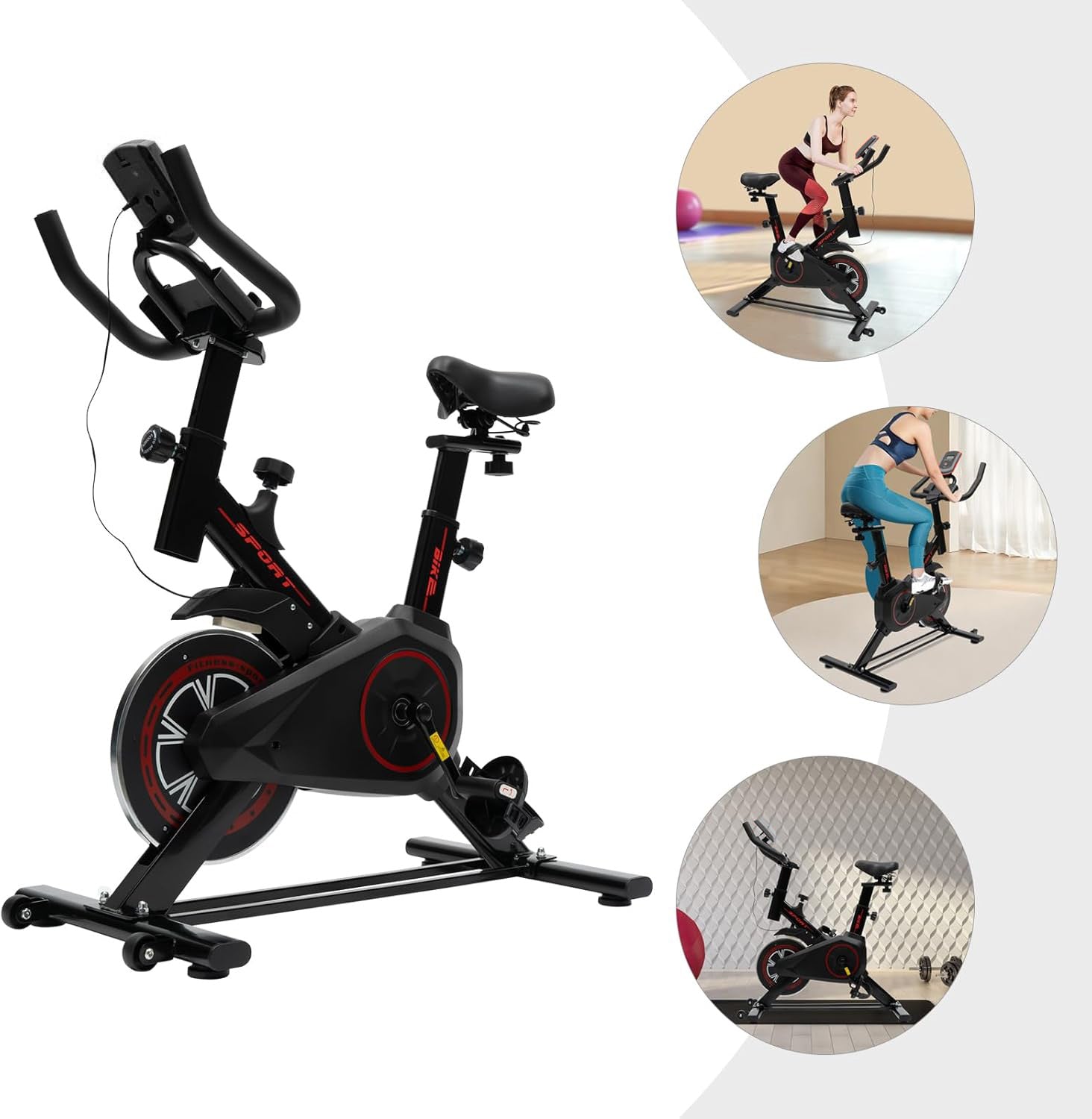 Fitplus Pro Advanced Stationary Fitness Exercise Spin Bike