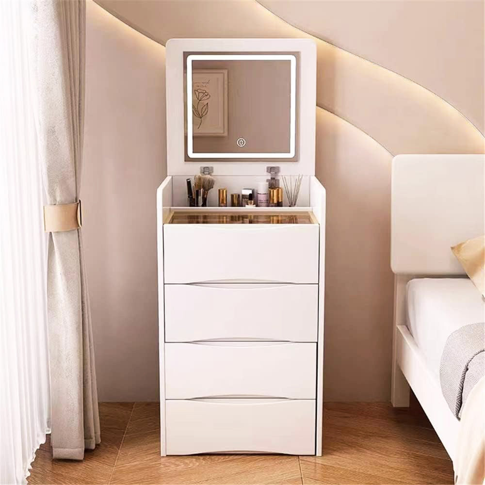 Luxury Multifunction LED Dressing Vanity Table with Mirror Drawers Stool