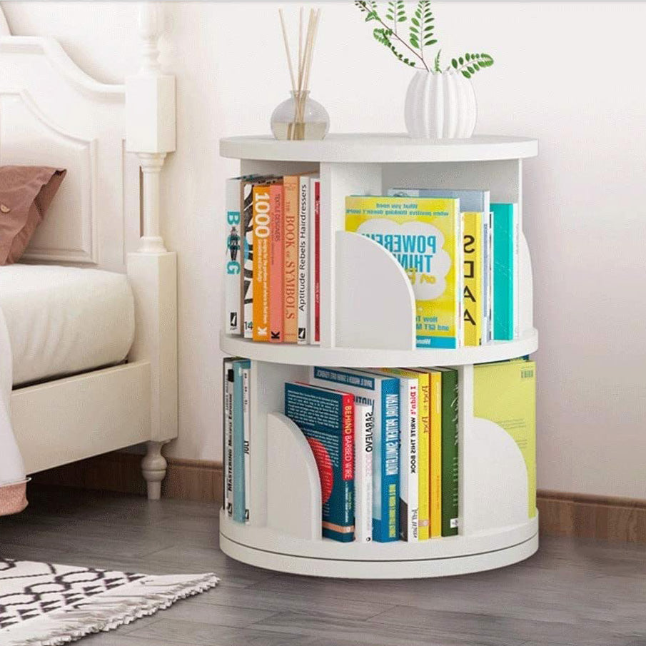 Sanctuary 360-degree Rotating 2 Tier Display Shelf Bookcase Organiser (White)