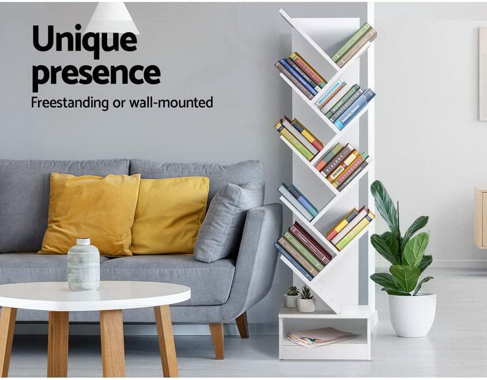 Resort Bookshelf Display Cabinet Shelf Bookcase Organizer (White)